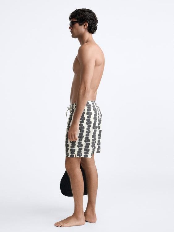 LONG ABSTRACT PRINT SWIMMING TRUNKS product image (6)
