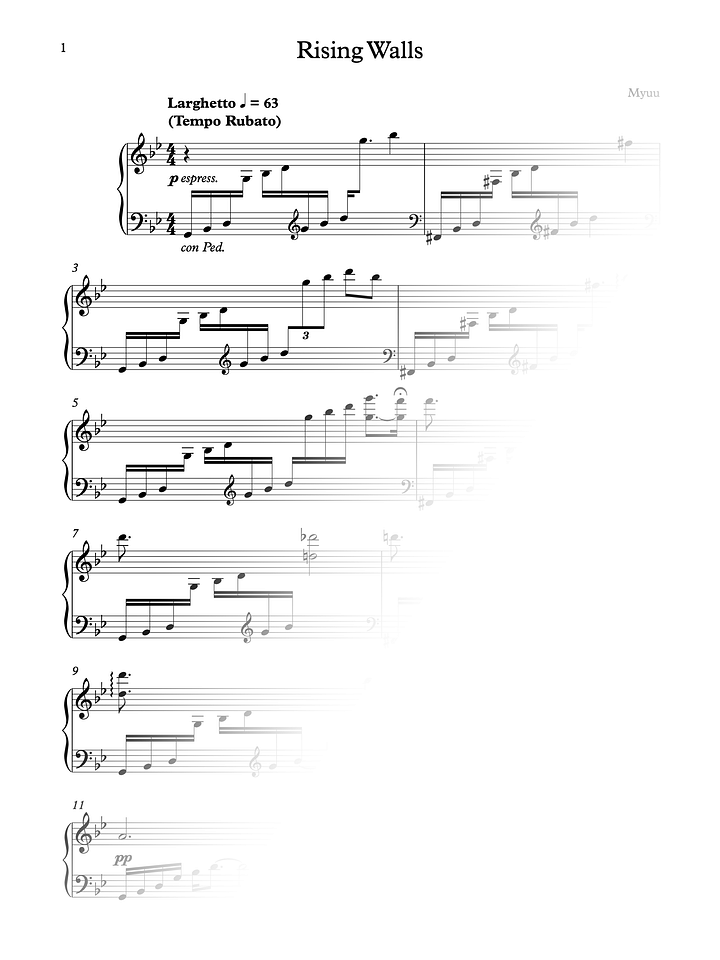 Sheet Music - Rising Walls product image (1)
