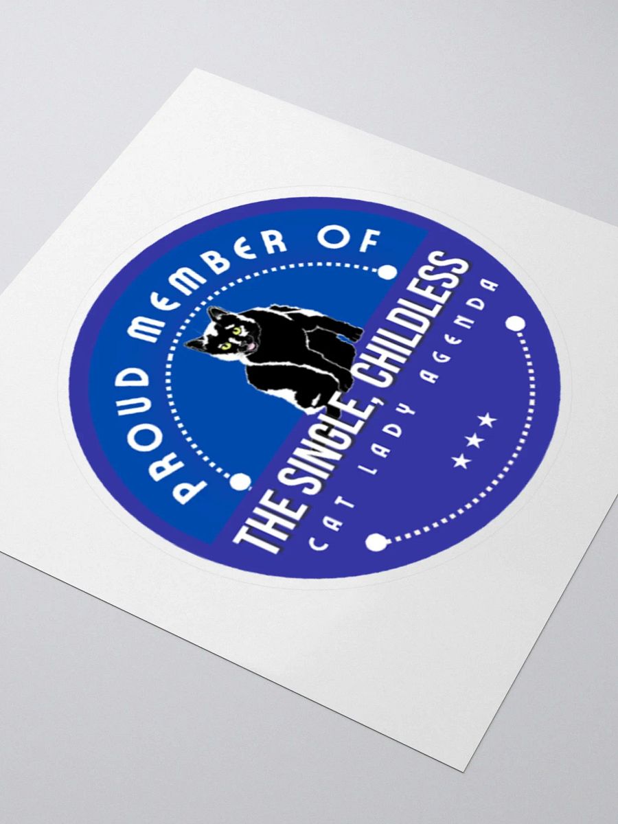 The Single, Childless, Cat Lady Agenda blue logo Sticker product image (8)