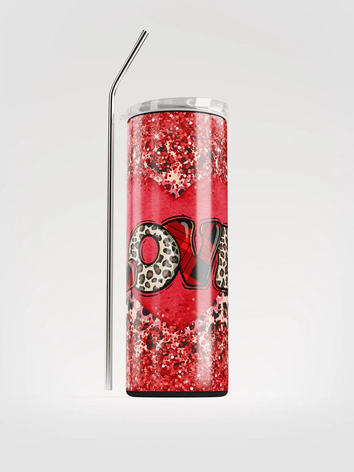 Valentine's Love Red Glitter Stainless Steel Tumbler: Spark Romance product image (1)