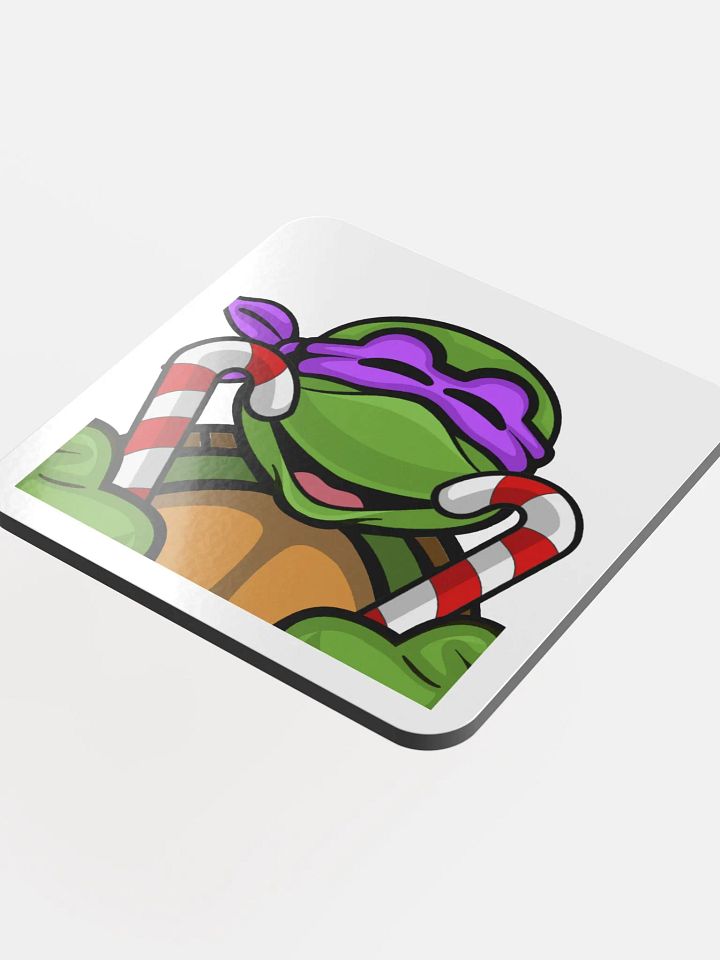 Candy Cane Donny Glossed Cork Coaster product image (1)