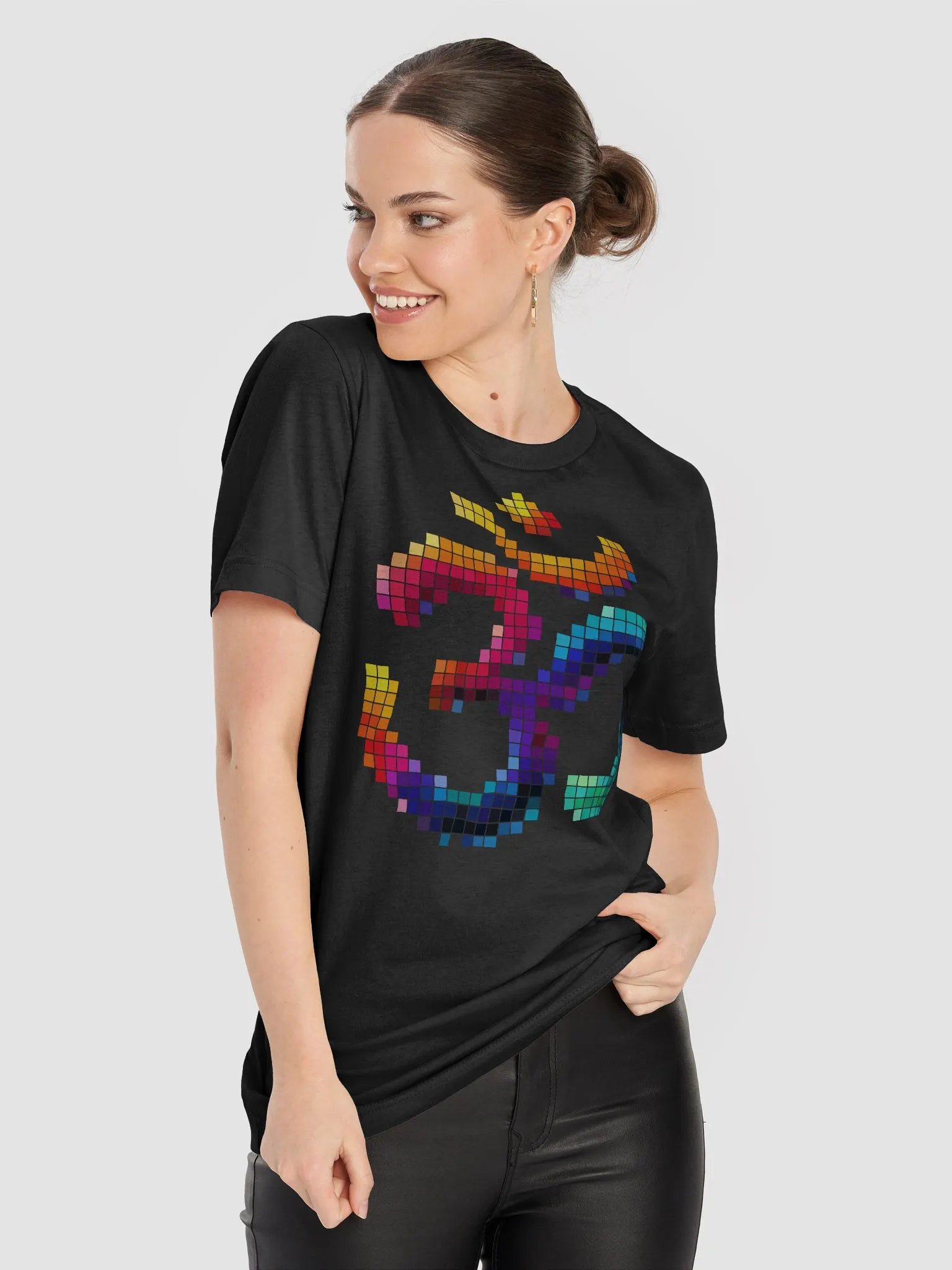 Pixelated Cosmic Frequencies Stylized T-Shirt product image (8)