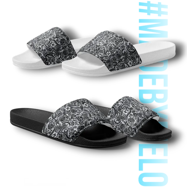 Dark Space Scribble - Men's Slides | #MadeByMELO product image (1)