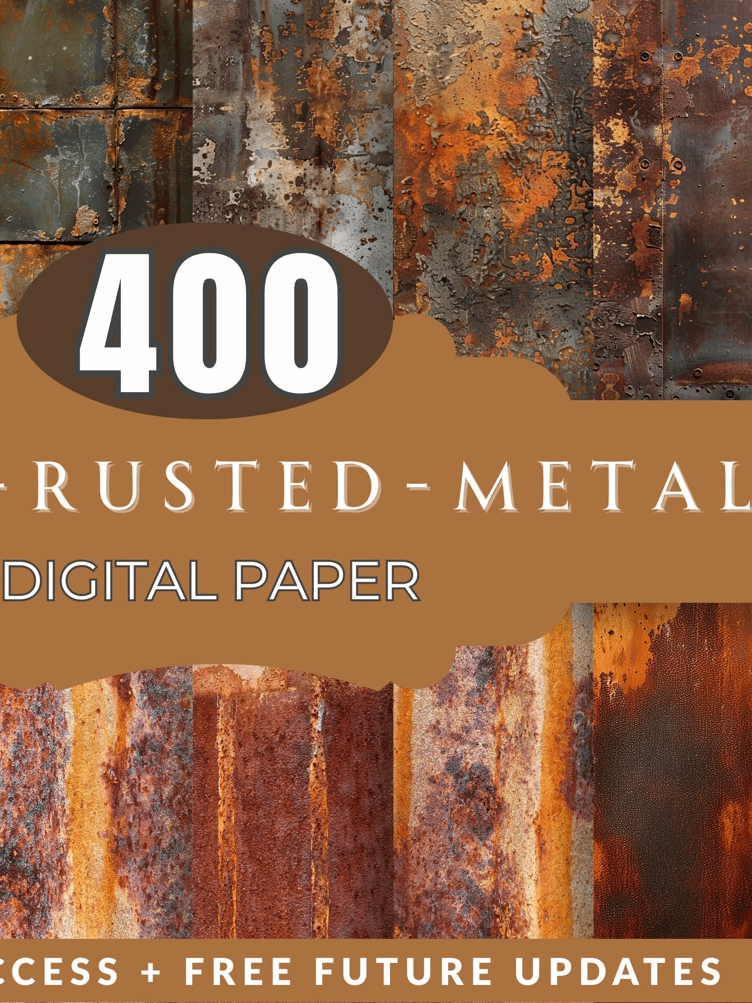 Rusted Metal Texture Set Seamless Corrugated Digital Paper product image (8)