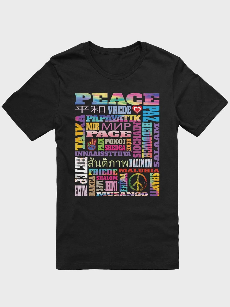 Cool Colorful Peace Gifts Worldwide Words for Peace Symbol T-Shirt product image (3)