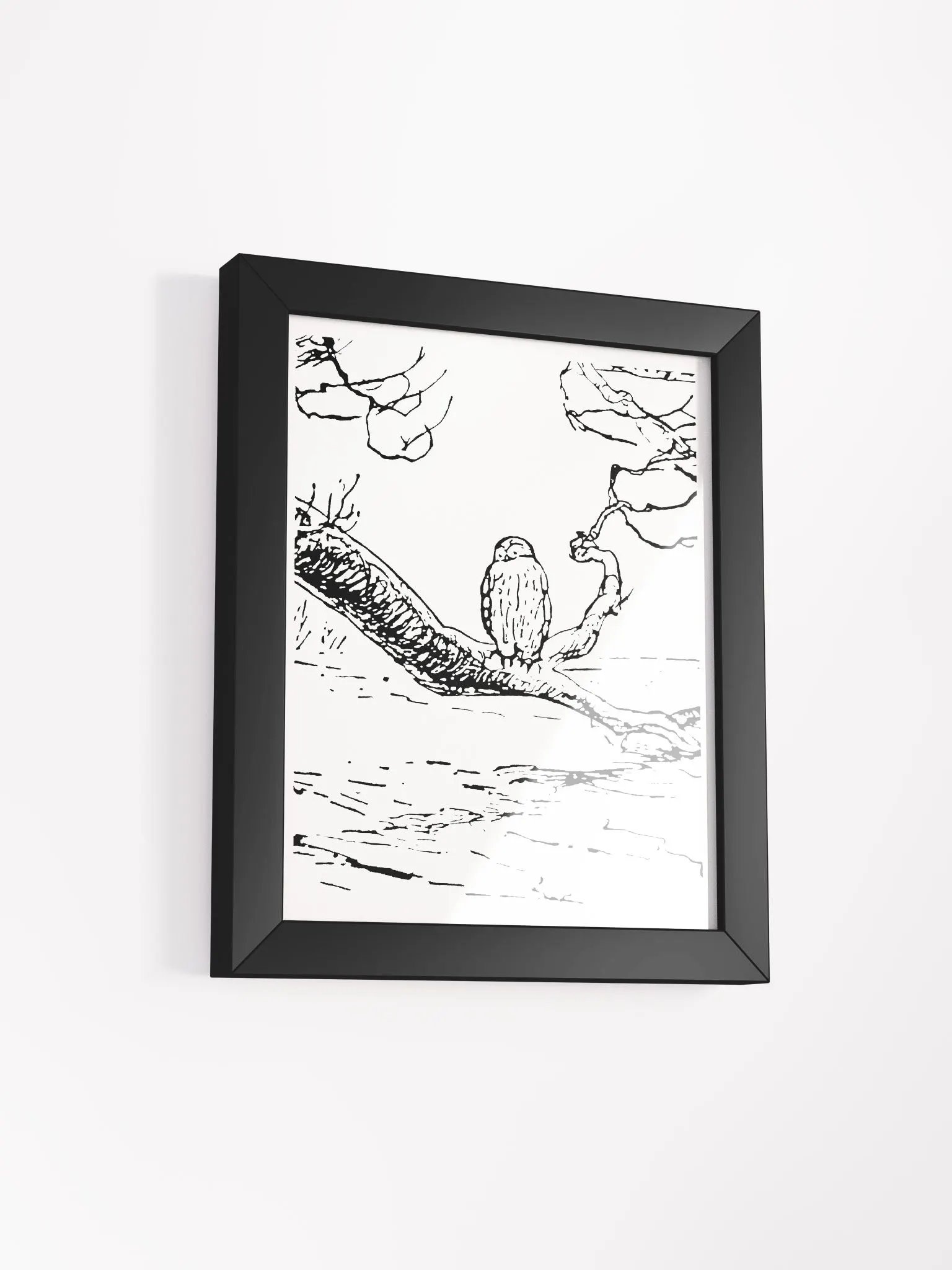 Owl on a Branch Framed Artwork product image (2)