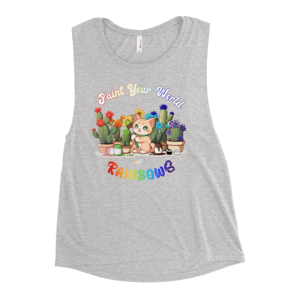 Rainbow Kitten Artist Flowy Muscle Tank product image (3)