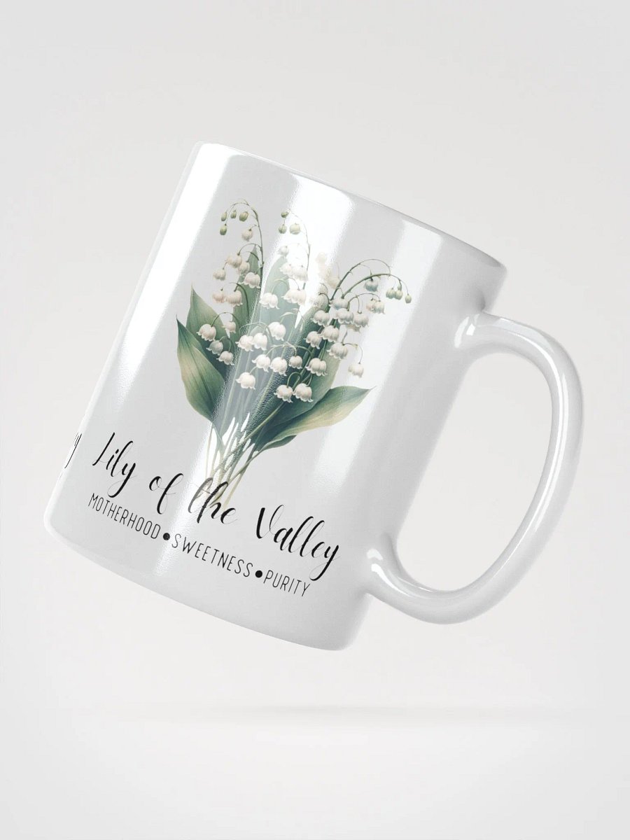 Lily of the Valley Ceramic White Mug: Motherhood, Sweetness, Purity May Birth Month Flower product image (4)