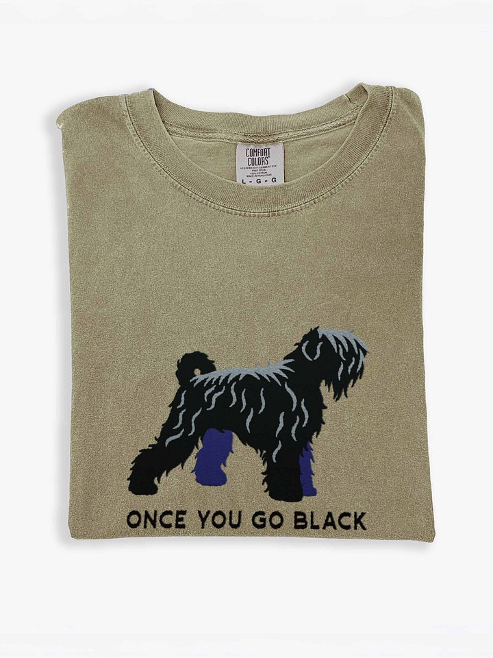 Once You Go Black T-Shirt(Embroidered) of a Black Russian Terrier product image (1)