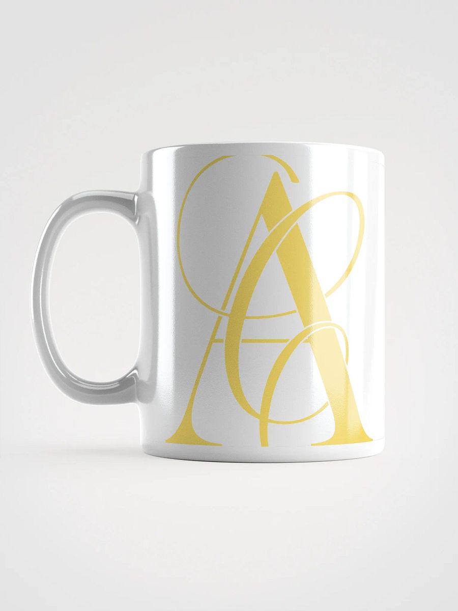 Elegant A Calligraphy White Glossy Mug (Yellow) product image (6)