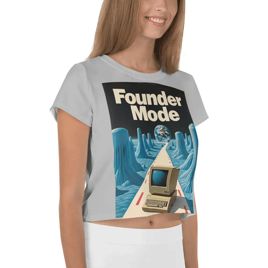 founder mode (front) retro crop top (100% cotton) product image (7)