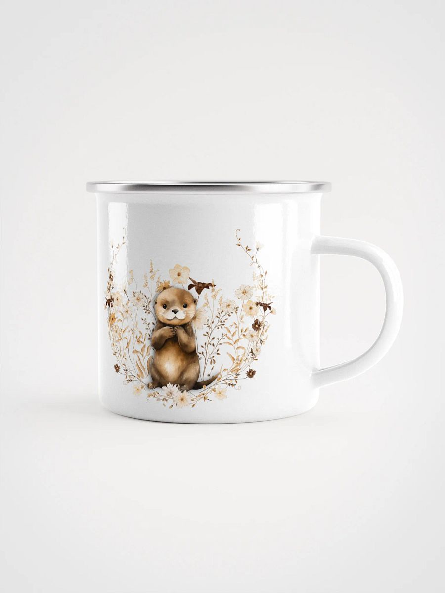 Whimsical Otter Enamel Mug - Tasse mit Otter - Campingtasse - Geschenk für Otterfans product image (2)