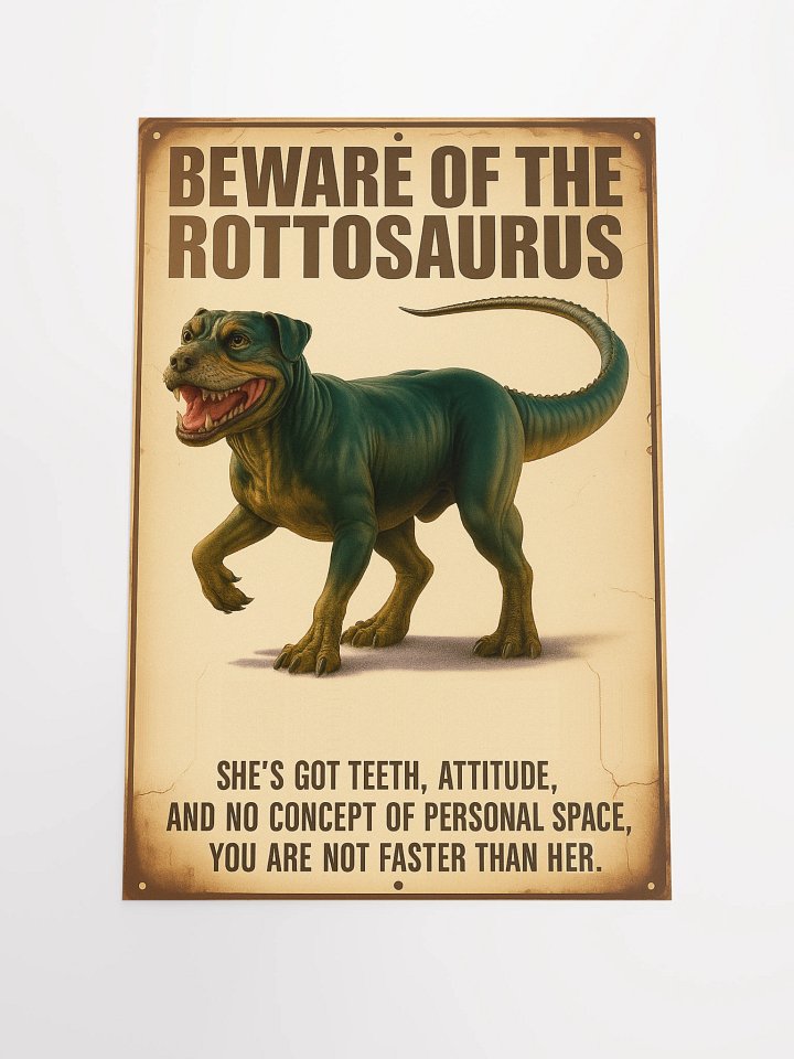 Beware of the Rottosaurus Poster (She/her version) product image (2)