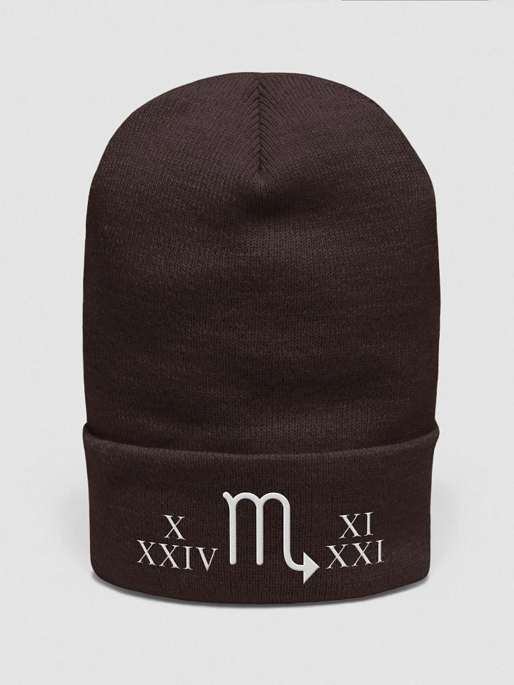 "Scorpio Shadows: Mystique Unleashed" Dynamic Motion Embroidered Beanie product image (1)