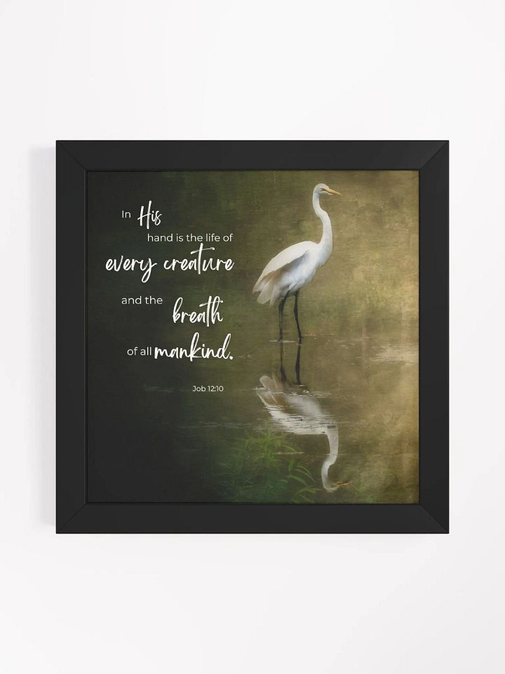 Divine Reflections: Framed Egret Poster product image (1)