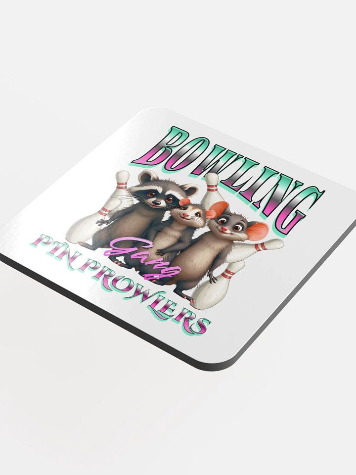 Bowling Gang Pin Prowlers Raccoon Cork Coaster Set product image (1)