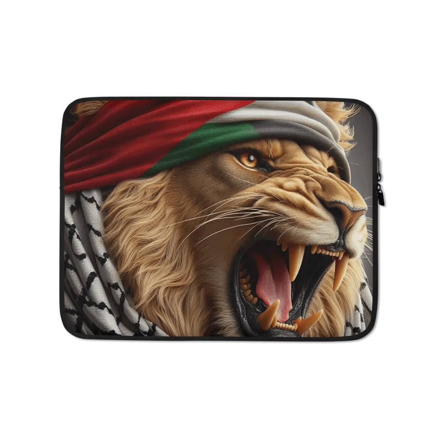 Roaring Lion Laptop Sleeve | AI Design FREE PALESTINA product image (1)