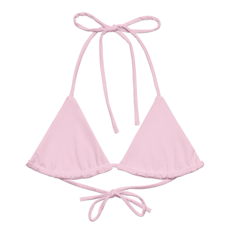 Baby Pink Solid Color String Bikini Top product image (1)