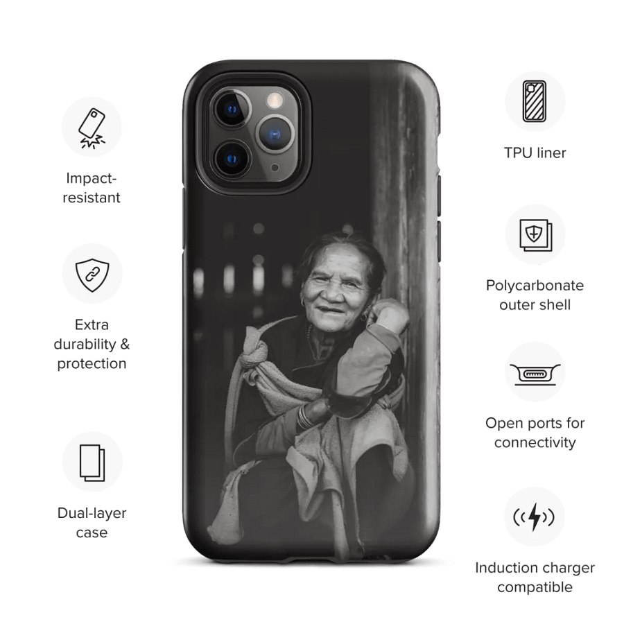 Chic Black and White Phone Case Featuring an Elderly Woman product image (28)