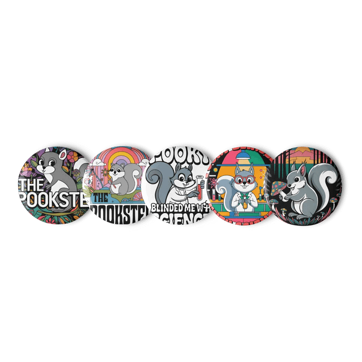 Original Pooky Artwork Buttons: Set of Five -F product image (1)