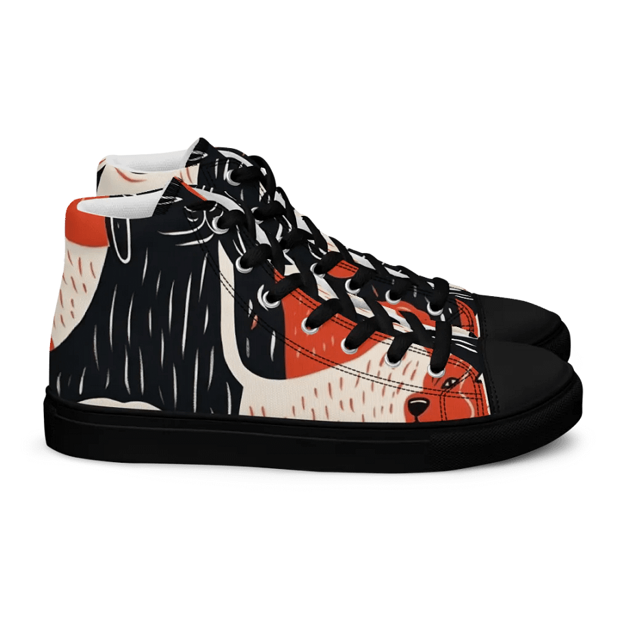 'Puppy Love' Printed Men's High Top Canvas Shoes product image (6)