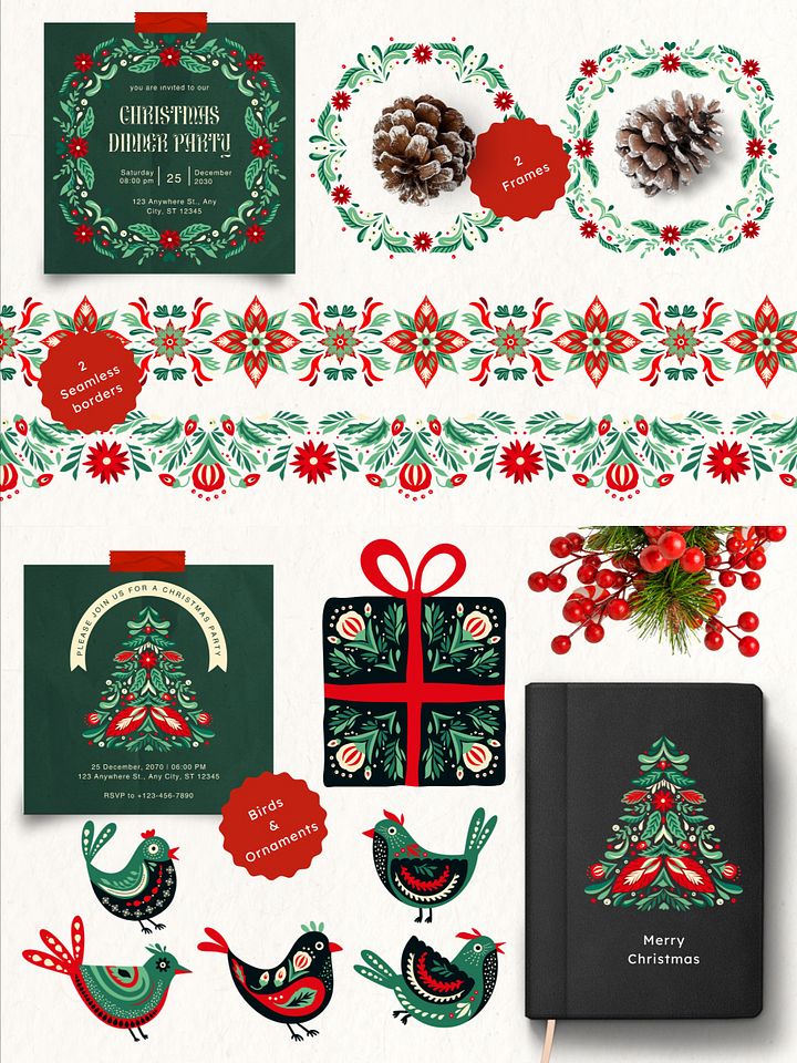 Folk Christmas Pattern and Ornaments product image (2)