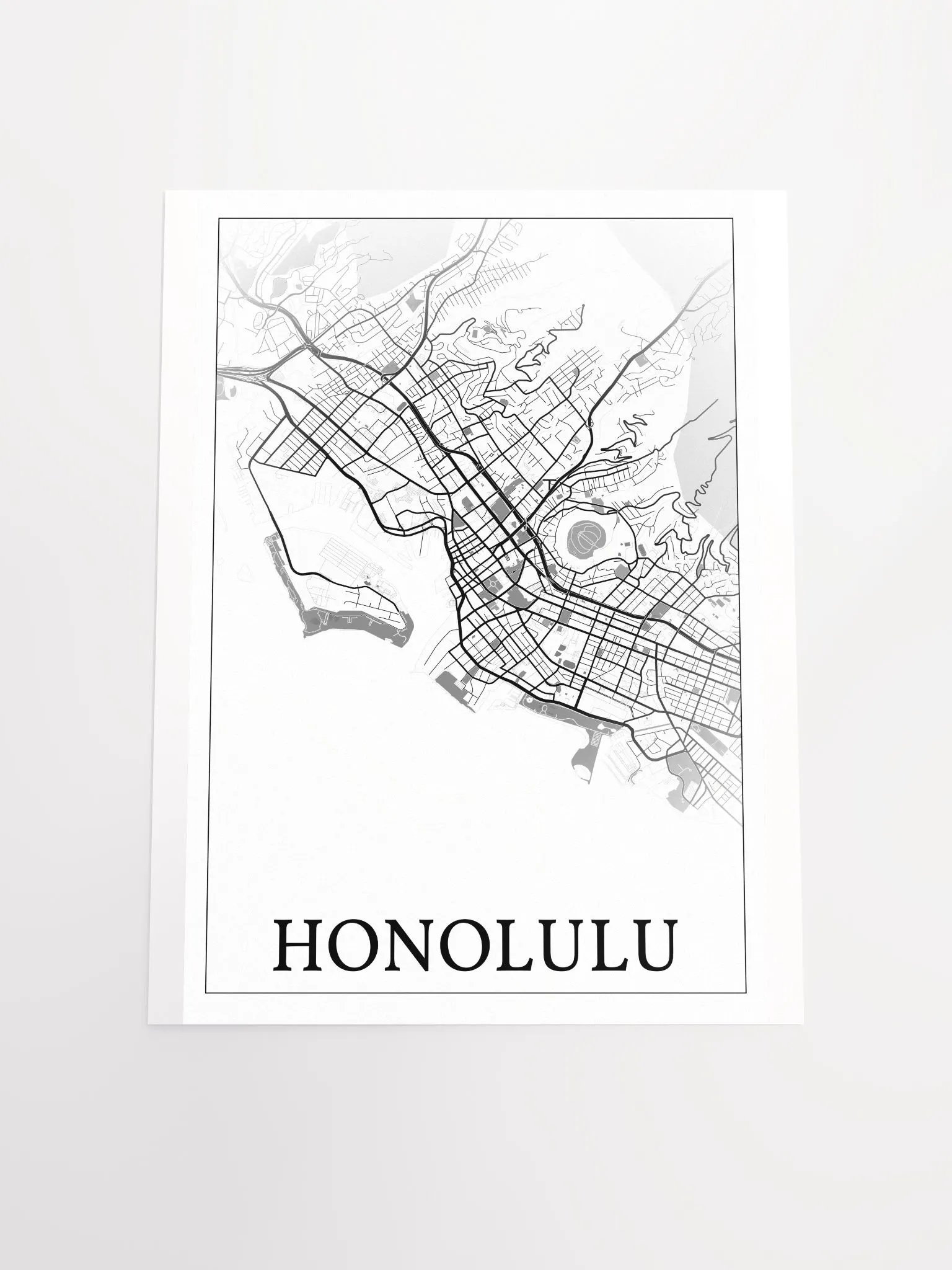 Honolulu, Hawaii, USA, city map print product image (20)