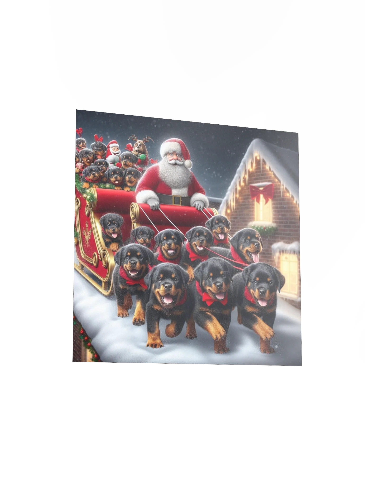 Santa's Rottweiler Sleigh Poster product image (11)