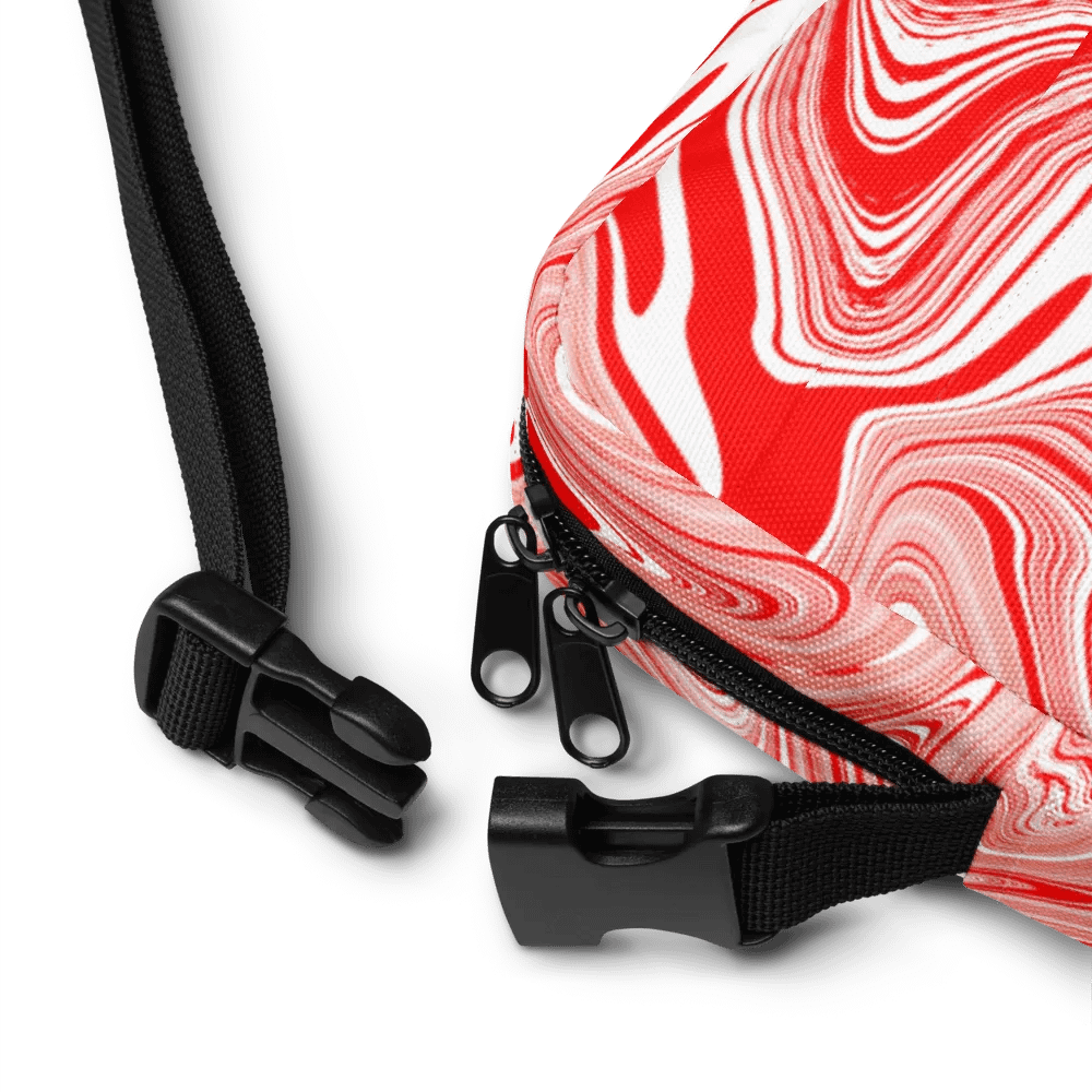 Utility Crossbody Bag - Red and White Liquid Swirls product image (7)