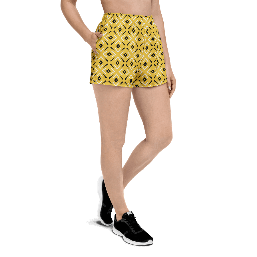 Lemon Lattice Geometric Print Athletic Shorts product image (7)