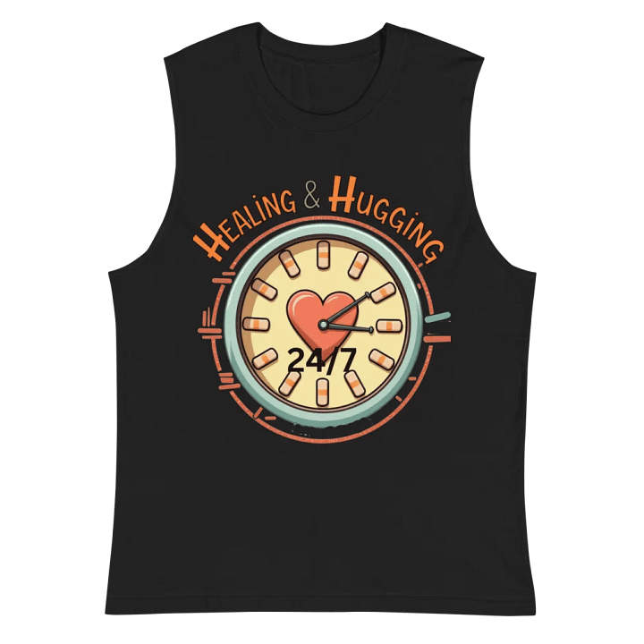 24/7 Healing & Hugging Heart Clock Muscle Tank product image (3)
