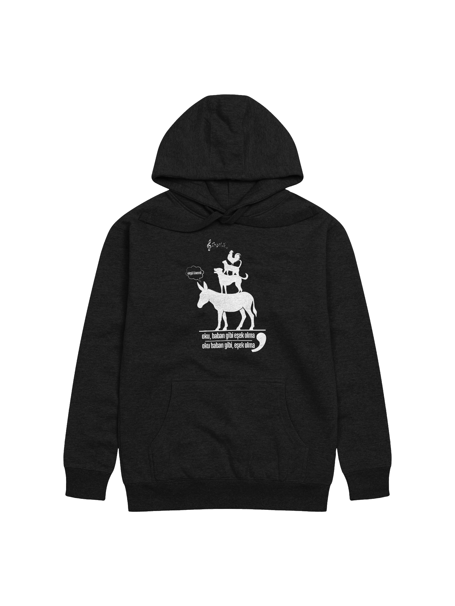 Noktalama Darbesi: "Oku Baban Gibi Eşek Olma" Tasarımlı Cotton Heritage Hoodie ile Zekânı Konuştur product image (1)