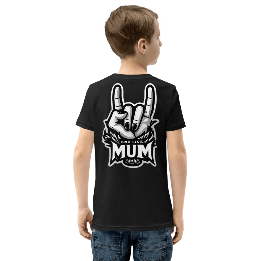 LITTLE EMO Bubble Text Youth, Emo Like Mum T-Shirt product image (6)