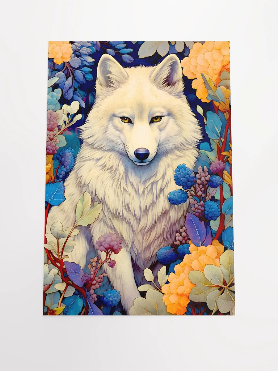 White Wolf in a Lush Floral Enchanted Magic Forest Matte Poster product image (3)