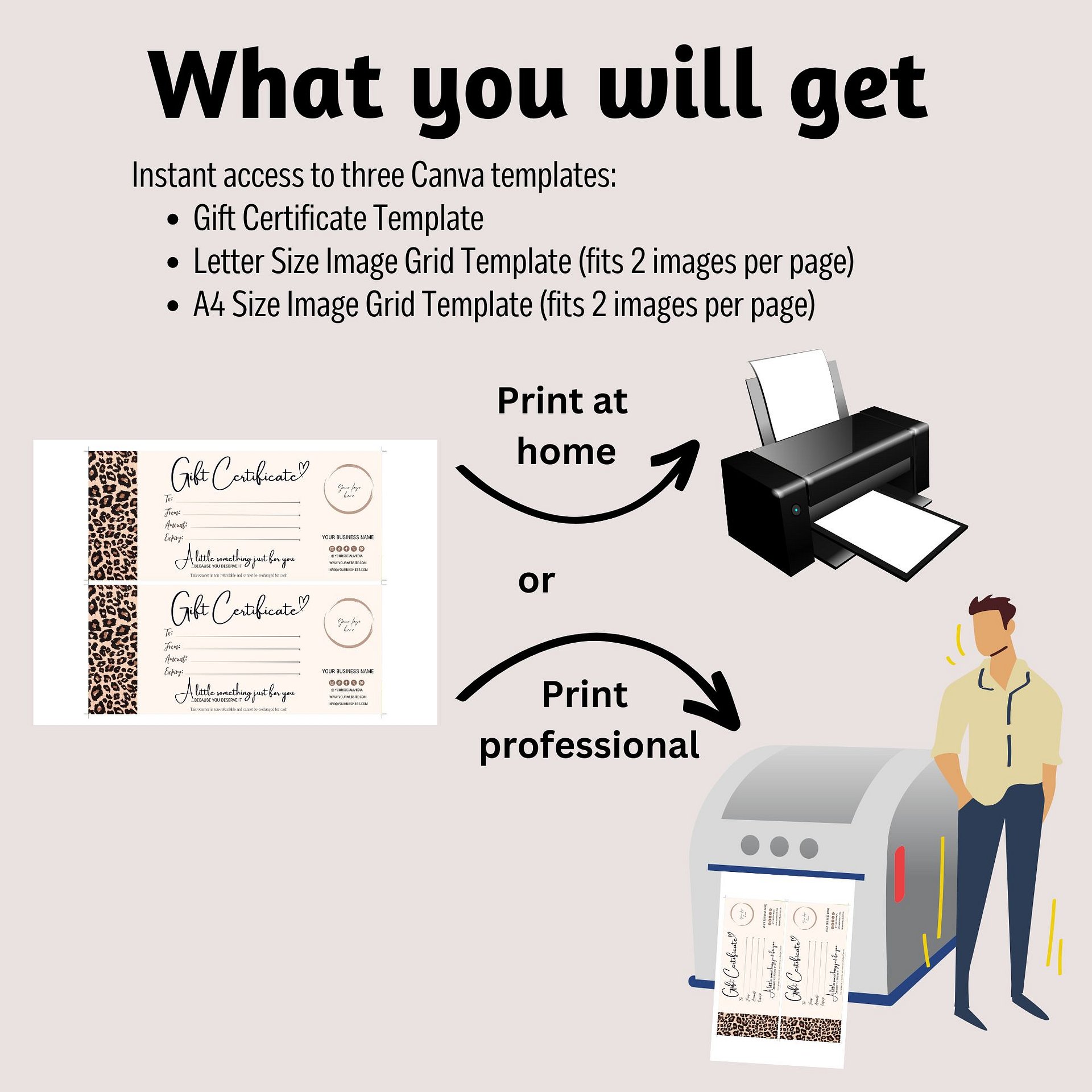 Leopard - Gift Certificate Template product image (5)