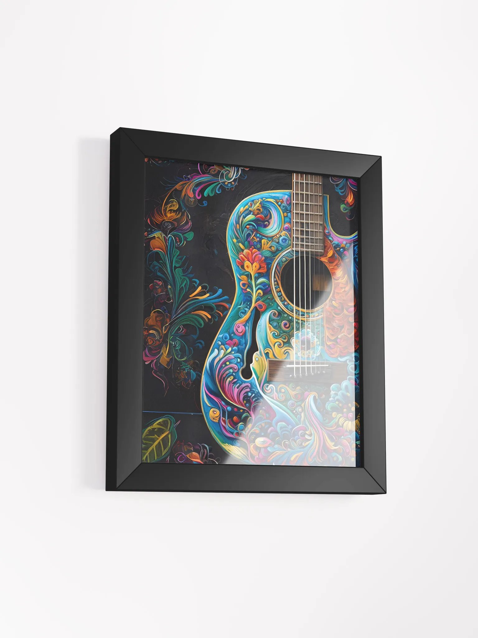 Floral Harmony Acoustic Guitar Poster product image (3)