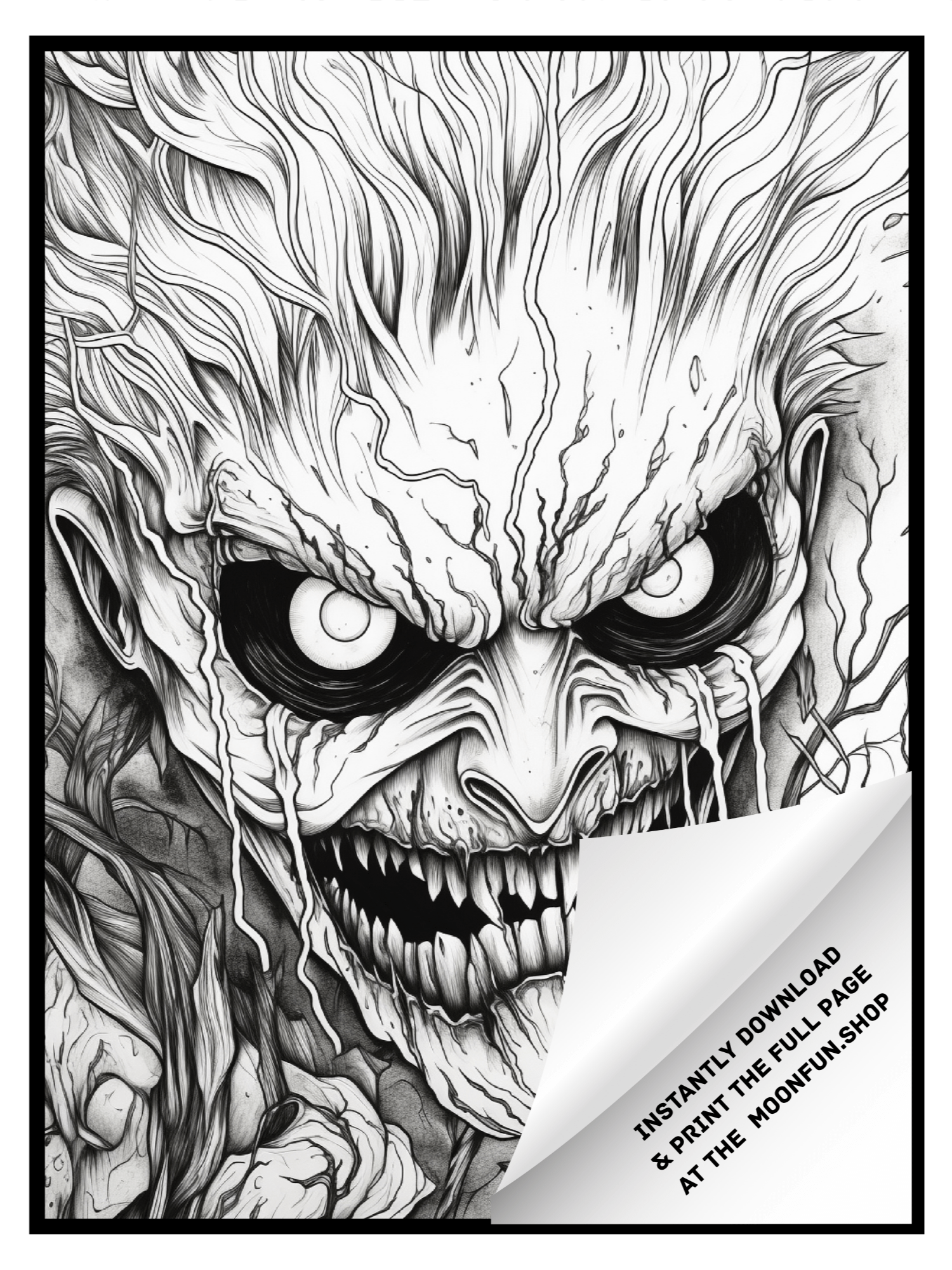 💀 50 Creepy Horror Halloween Coloring Pages for Teens & Adults product image (2)