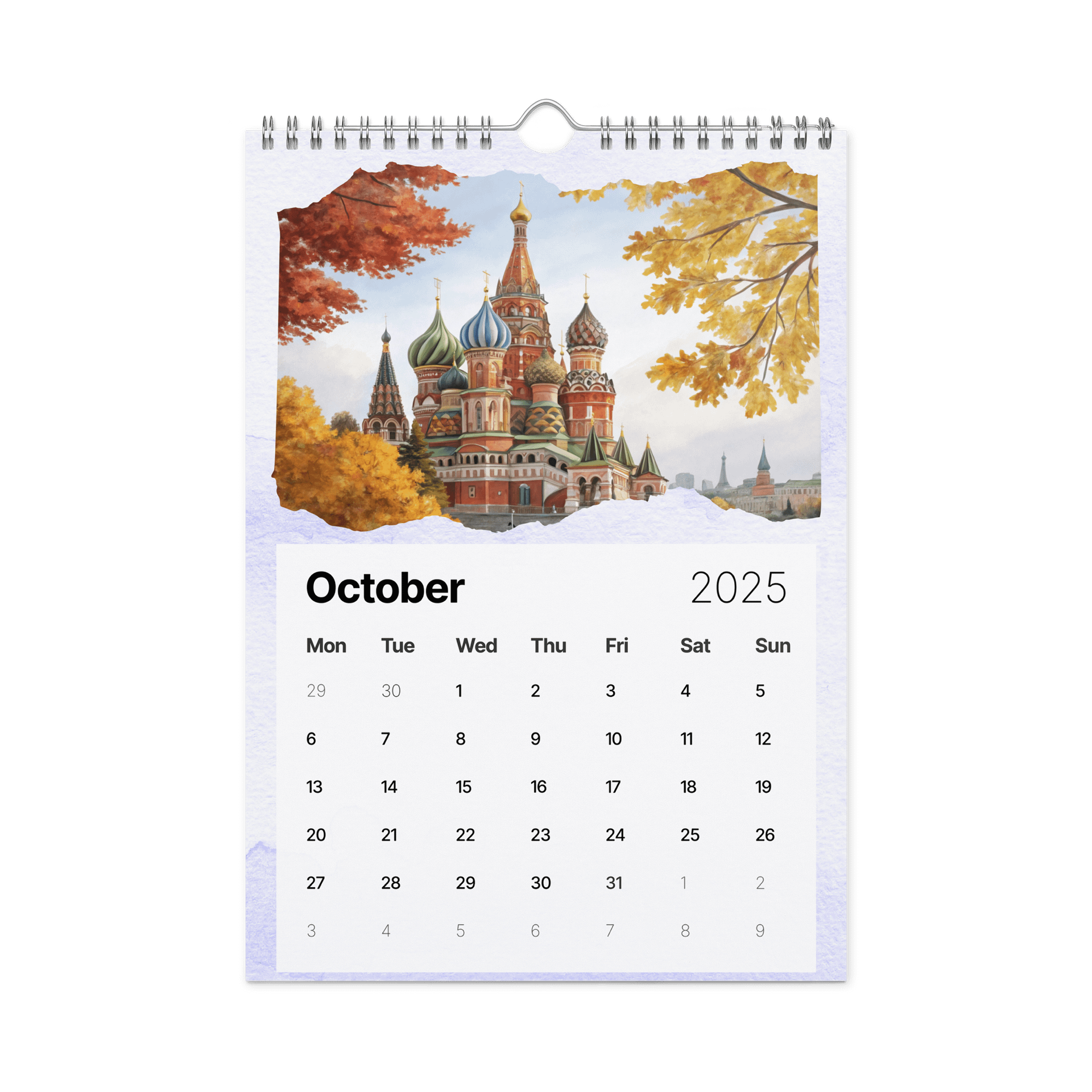 WORLD CAPITALS WATERCOLOR WALL CALENDAR 2026 product image (12)