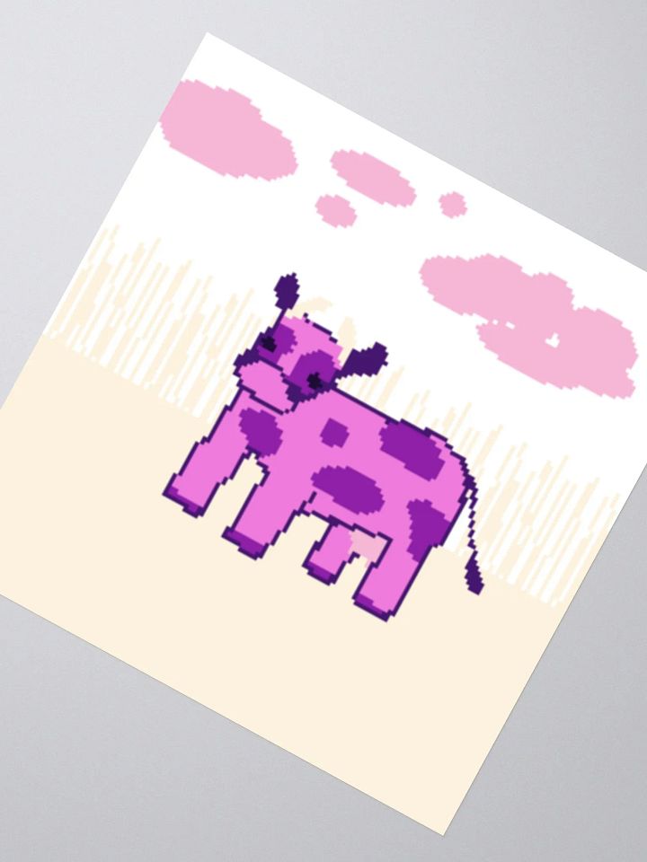 Purple Cow in a Field sticker product image (2)