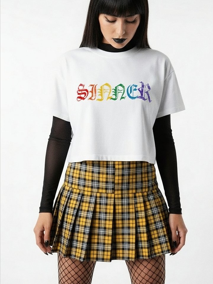 Rainbow SINNER Crop Tee product image (2)