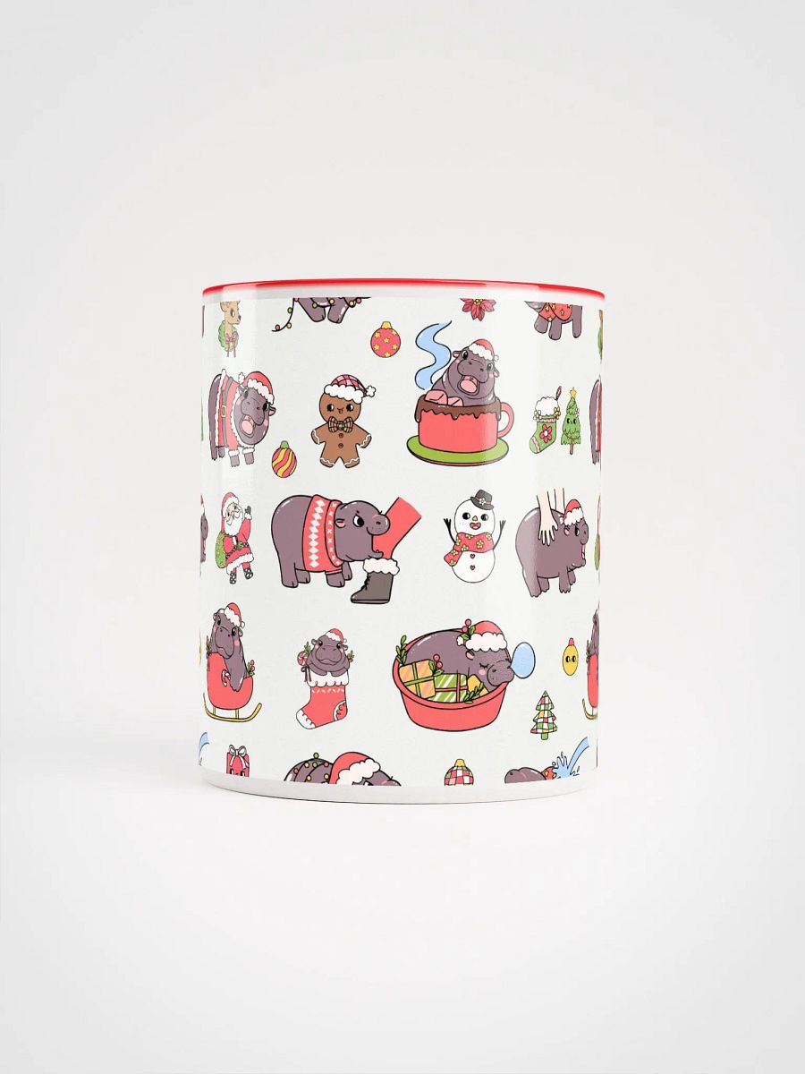 MOODENG'S CHRISTMAS CERAMIC MUG WITH COLOR INSIDE! product image (5)