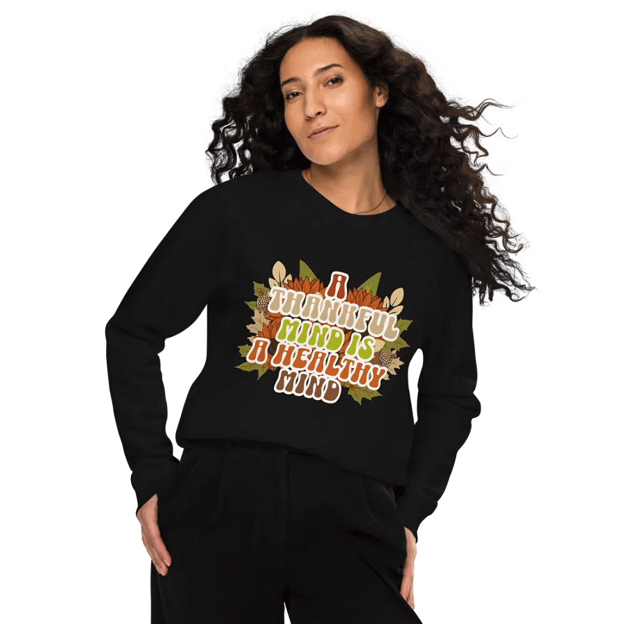Thankful Mind Organic Raglan Sweatshirt product image (10)