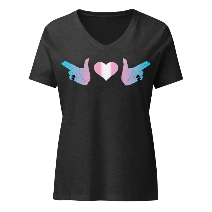 Finger Guns (trans flag) V Neck product image (3)