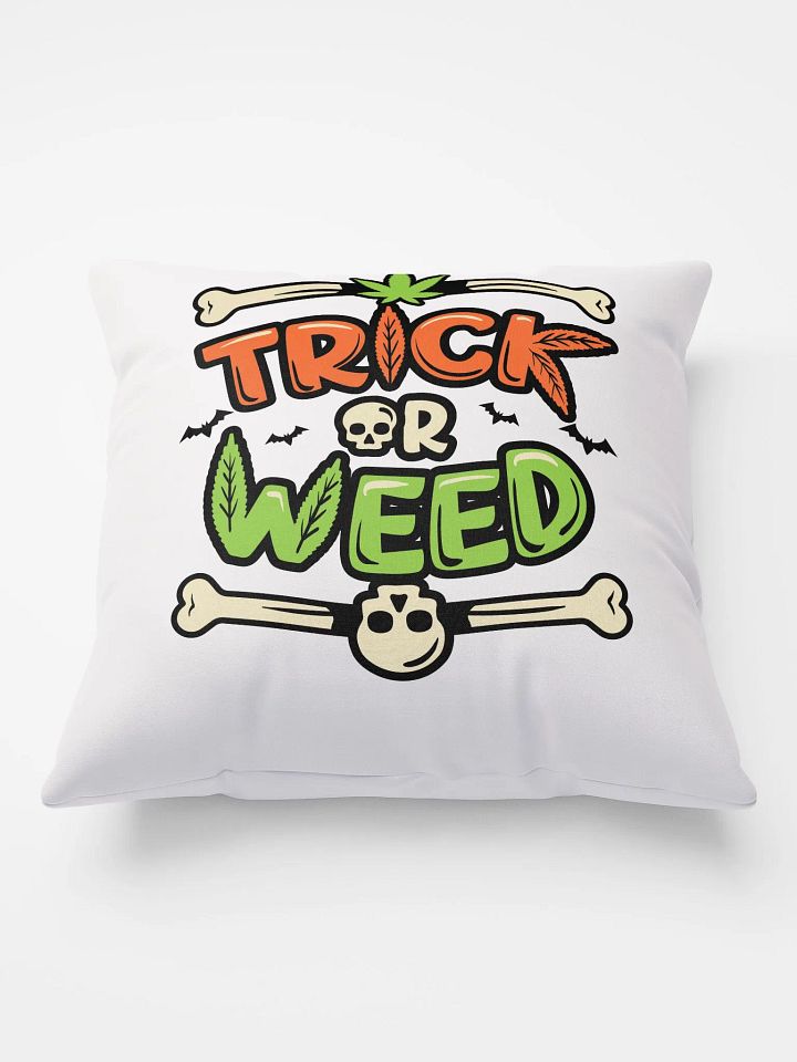 Marijuana Sugar Skull |Trick or Weed Pillow product image (1)