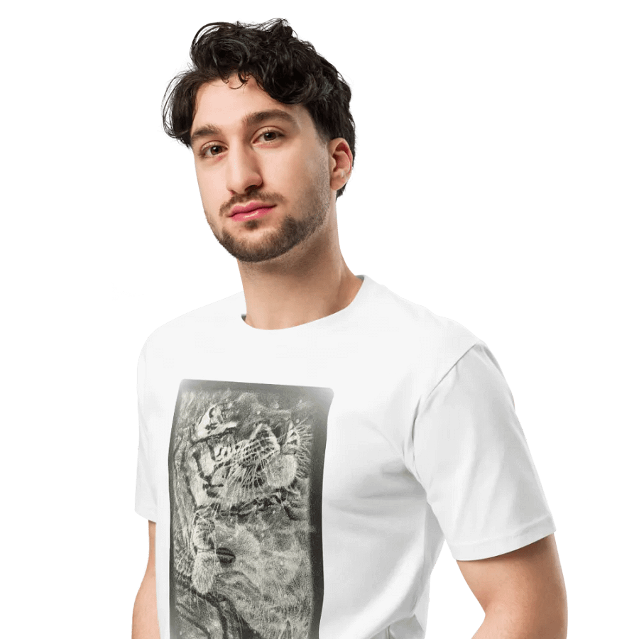 Nashīnasu - 2 Tiger In Love Drawing White T-Shirt product image (4)