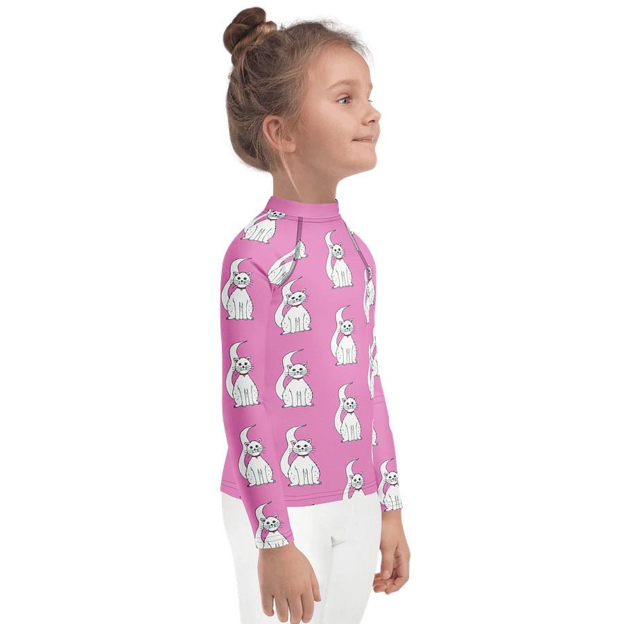 White Cat (art by Dina R.) acrylic painting - Kids long-sleeve shirt product image (4)