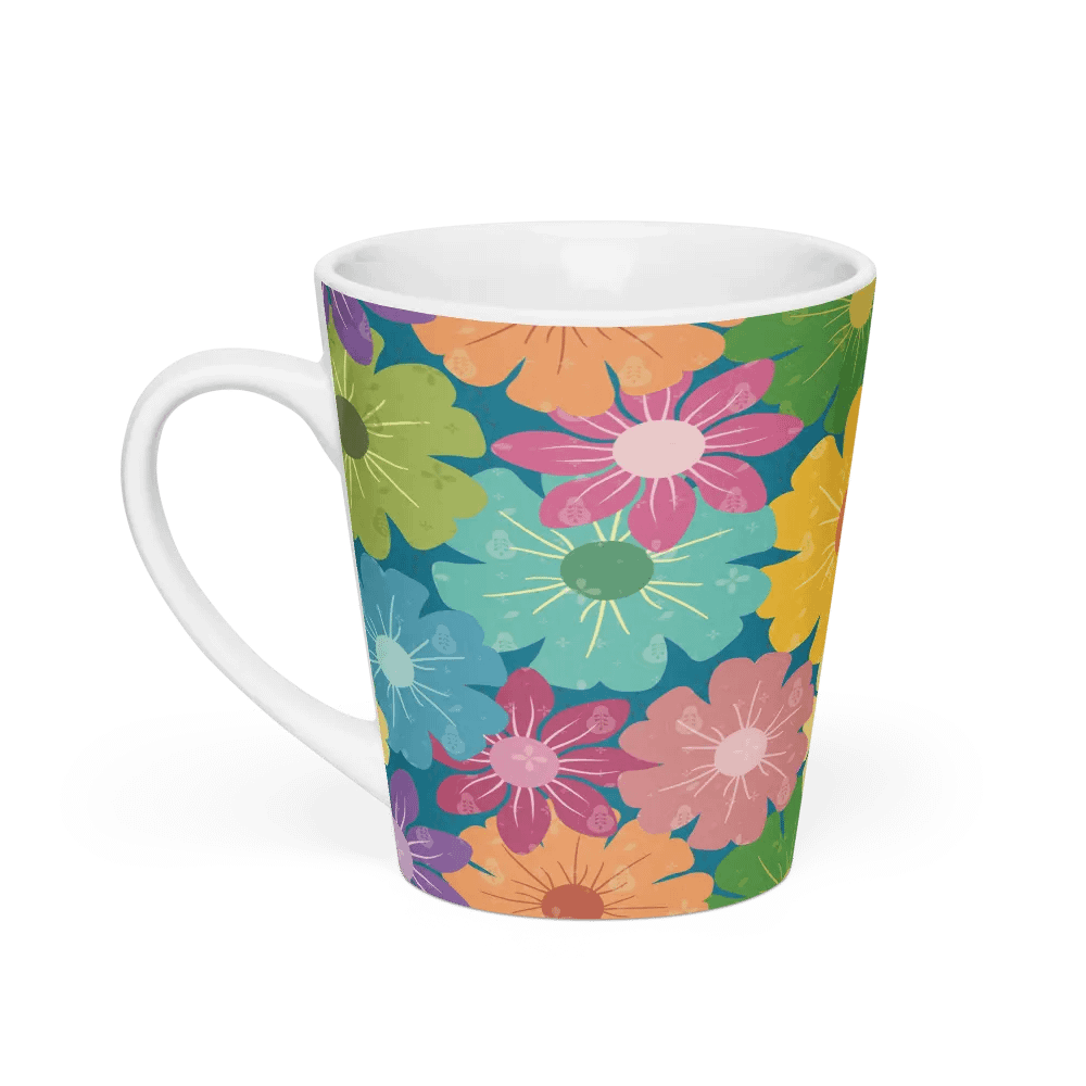 Vibrant Daisy Floral Design Latte Mug product image (1)