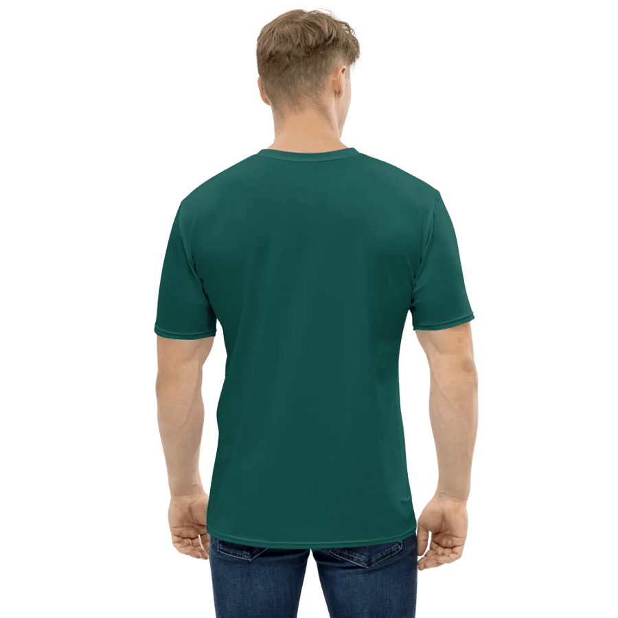 Plain Dark Green True Summer Men's Crewneck Polyester Heavyweight Premium T-Shirt by Treasure Pie product image (3)
