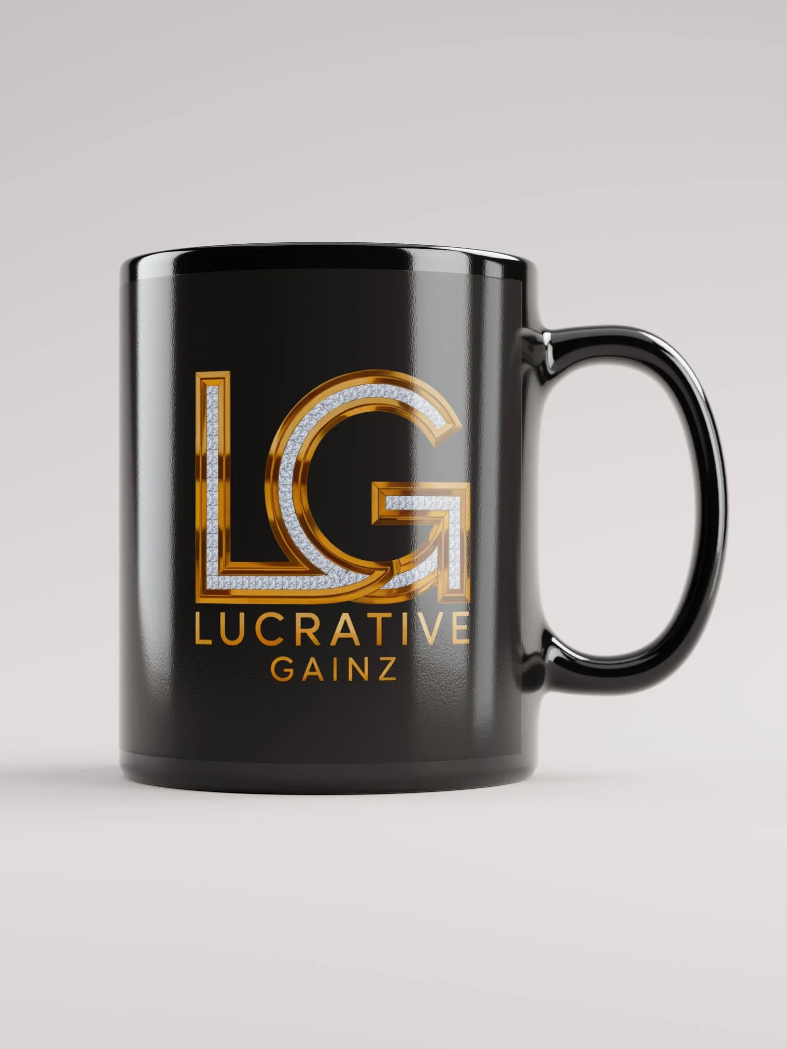 Lucrative Gold Diamonds Black Mug product image (1)