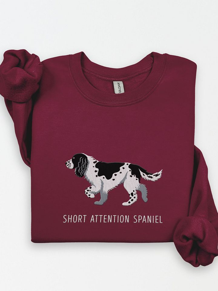 Short Attention Spaniel Sweatshirt (Embroidered) of a Springer Spaniel(Black) product image (1)